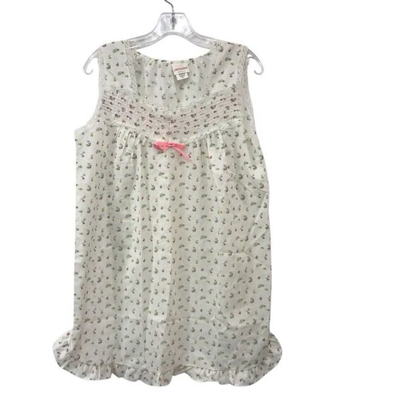 VTG Nice N Easy Nightgown Sleepwear Pink  Yellow Flowers Lace Cottage Medium USA - Picture 1 of 4